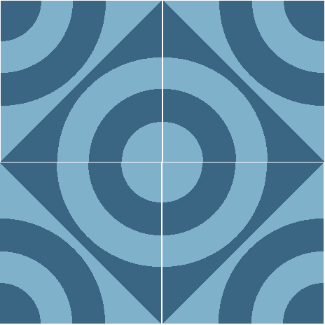 Concentric Blue Encaustic Tile 20cm*20cm*1.5cm